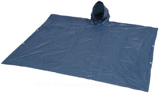 Rain poncho with hood and pouch